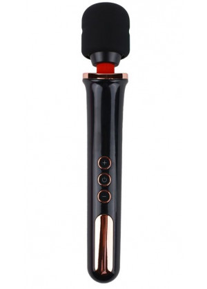Черный жезловый вибратор Wand Vander - 33,5 см.