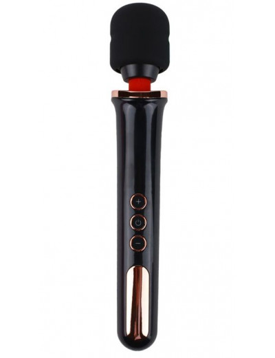 Черный жезловый вибратор Wand Vander - 33,5 см.