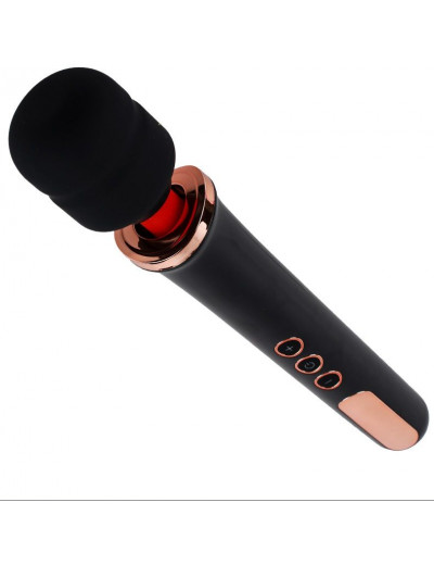 Черный жезловый вибратор Wand Vander - 33,5 см.