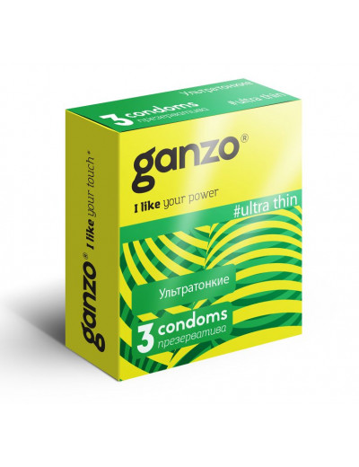 Ультратонкие презервативы Ganzo Ultra thin - 3 шт.