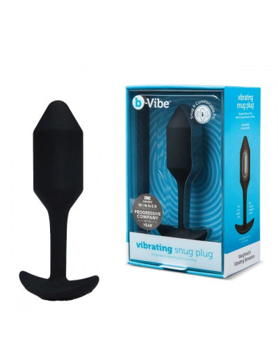 Чёрная пробка для ношения с вибрацией Snug Plug 2 - 11,4 см.