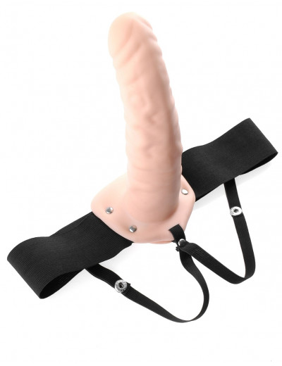 Полый страпон 8  Hollow Strap-On телесного цвета - 19 см.