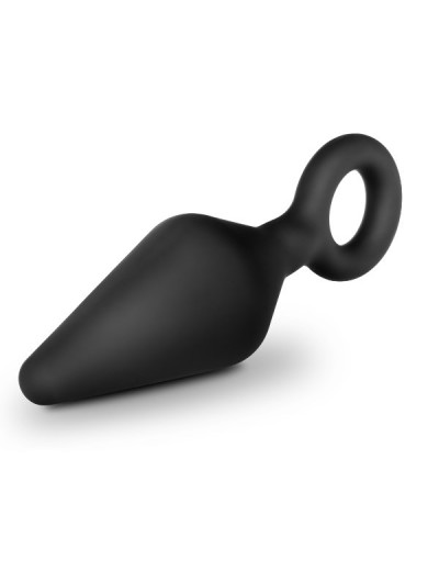 Черная анальная пробка Silicone Loop Plug Small - 7,6 см.