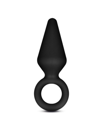 Черная анальная пробка Silicone Loop Plug Small - 7,6 см.