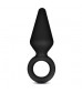 Черная анальная пробка Silicone Loop Plug Small - 7,6 см.