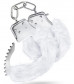 Белые игровые наручники Plush Fur Cuffs