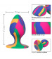 Яркая анальная пробка Cheeky Medium Tie-Dye Plug - 7,5 см.