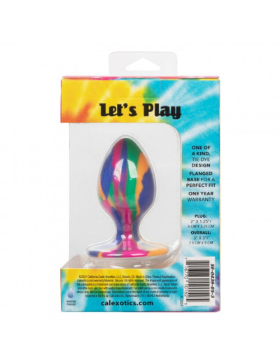 Яркая анальная пробка Cheeky Medium Tie-Dye Plug - 7,5 см.