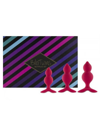 Набор из трех розовых анальный пробок Bibi Twin Butt Plug Set