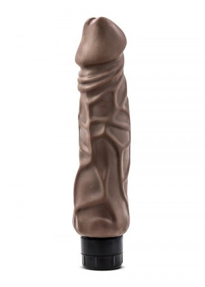 Коричневый вибратор-реалистик Hard On Vibrating 9  Dildo - 22,8 см.