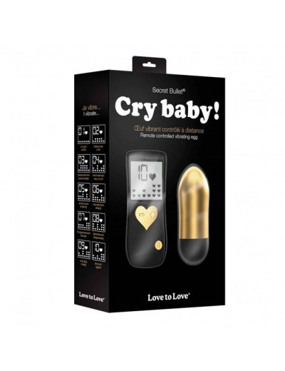 Золотистая вибропуля Cry Baby - 8 см.