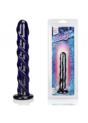 Фаллоимитатор цвета индиго Swirl Indigo - 17 см.