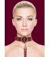 Бордовый ошейник с поводком Collar With Leash