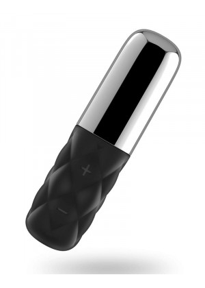 Чёрно-серебристая вибропуля Satisfyer Sparkling Darling
