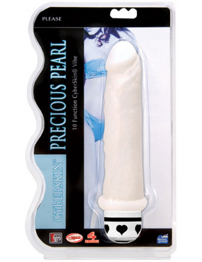 Белый вибратор Precious Pearl c 10 функциями вибрации - 16,5 см.