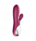 Малиновый вибратор-кролик Hot Bunny с функцией нагрева - 17,5 см.