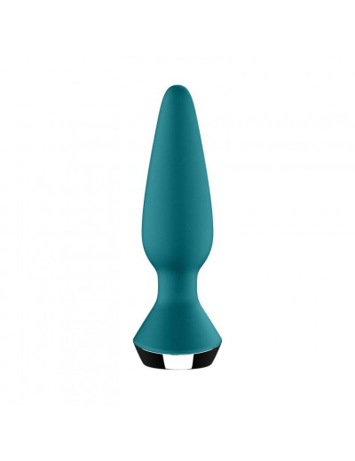 Бирюзовая анальная пробка с вибрацией Satisfyer Plug-ilicious 1 - 13,5 см.