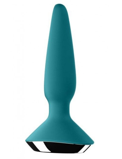 Бирюзовая анальная пробка с вибрацией Satisfyer Plug-ilicious 1 - 13,5 см.