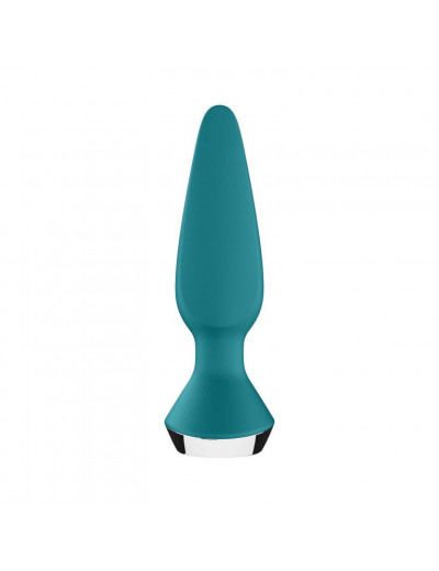 Бирюзовая анальная пробка с вибрацией Satisfyer Plug-ilicious 1 - 13,5 см.