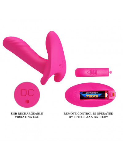 Розовый мультифункциональный вибратор Remote Control Massager