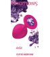 Средняя розовая анальная пробка Emotions Cutie Medium с фиолетовым кристаллом - 8,5 см.