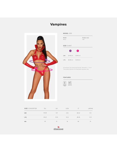 Костюм вампирши Vampines из 4 предметов