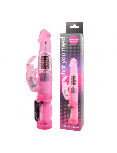 Розовый вибратор-ротатор What You Need - 21,5 см.