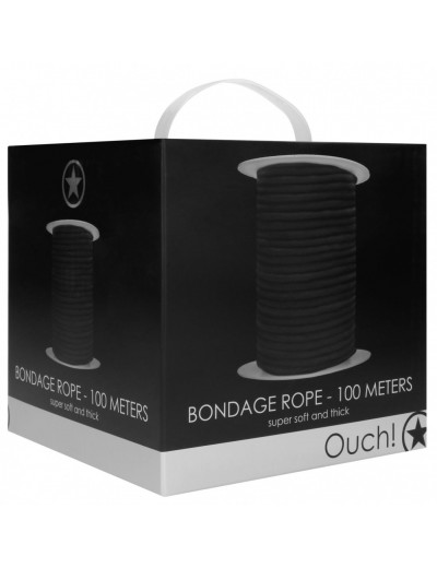 Черная веревка для связывания Bondage Rope - 100 м.