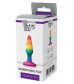 Разноцветная анальная втулка RAINBOW ANAL PLUG MINI - 9 см.