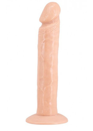 Телесный фаллоимитатор на присоске SO REAL 9INCH VEINY DONG - 22 см.
