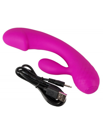 Лиловый вибратор-кролик Super Soft Silicone Rabbit Vibrator - 17,7 см.