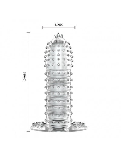 Закрытая прозрачная насадка Crystal sleeve - 12 см.