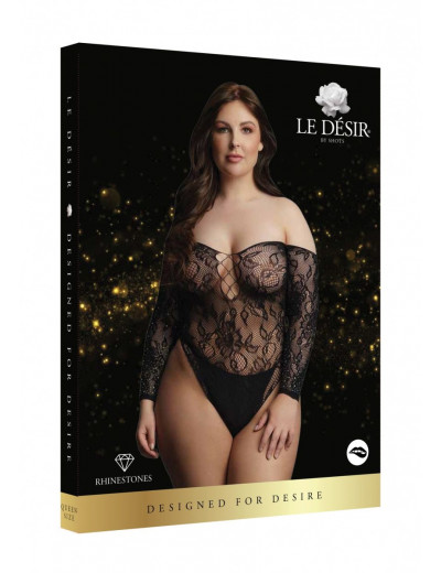 Эффектное боди Wonder Rhinestone Bodysuit с длинным рукавом