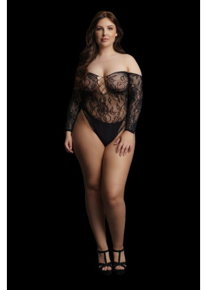 Эффектное боди Wonder Rhinestone Bodysuit с длинным рукавом