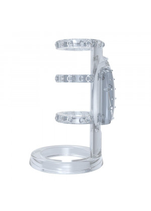 Прозрачная насадка-клетка с вибрацией Vibrating Cock Cage - 7,6 см.
