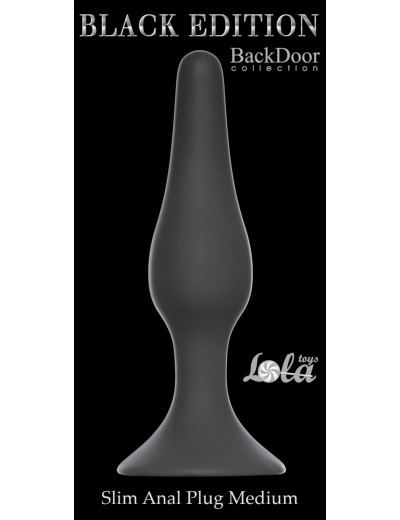 Чёрная анальная пробка Slim Anal Plug Medium - 11,5 см.