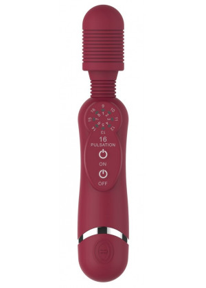 Красный универсальный массажер Silicone Massage Wand - 20 см.