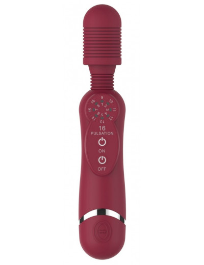 Красный универсальный массажер Silicone Massage Wand - 20 см.