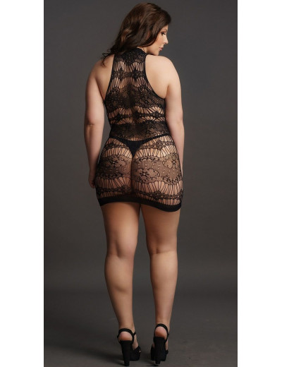 Мини-платье с кружевным рисунком Criss Cross Neck Mini Dress