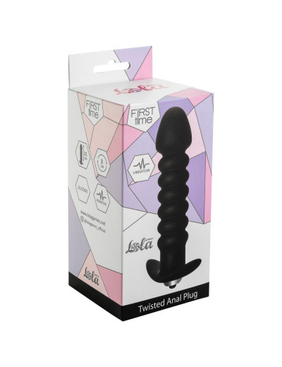 Чёрная анальная вибропробка Twisted Anal Plug - 13 см.