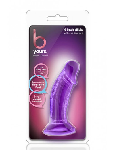 Фиолетовый фаллоимитатор на присоске SWEET N SMALL 4INCH DILDO - 11,4 см.