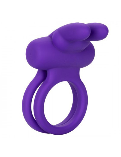 Фиолетовое двойное эрекционное кольцо Silicone Rechargeable Dual Rockin Rabbit