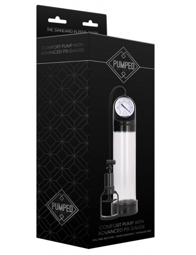 Прозрачная вакуумная помпа с манометром Comfort Pump With Advanced PSI Gaug