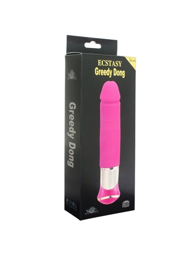 Ярко-розовый перезаряжаемый вибратор ECSTASY Deluxe Greedy Dong - 19,5 см.