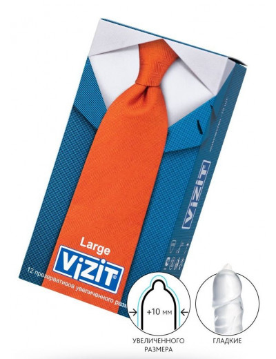 Презервативы VIZIT Large увеличенного размера - 12 шт.
