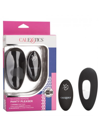 Черный вибровкладыш в трусики с пультом ДУ Silicone Remote Panty Pleaser