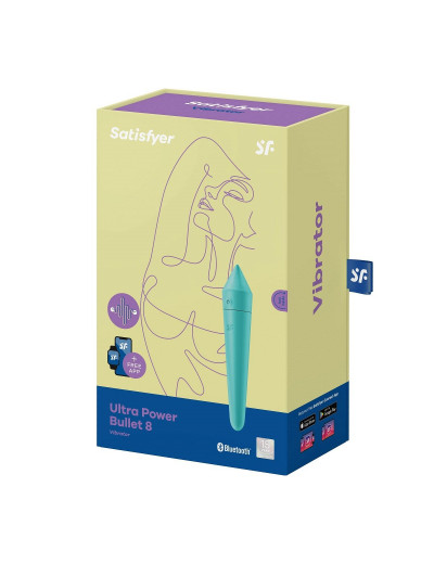 Бирюзовый мини-вибратор Ultra Power Bullet 8