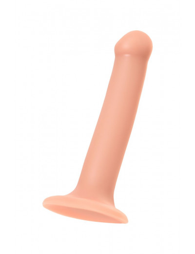Телесный фаллос на присоске Silicone Bendable Dildo M - 18 см.