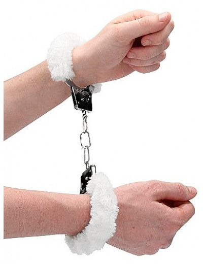 Пушистые белые наручники OUCH! White