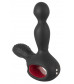 Черный вибромассажер простаты с нагревом и ротацией Prostate Plug - 14,5 см.